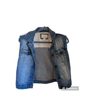 Forever21 Juniors Denim Sleeveless Vest With Lace Back. Sz.S